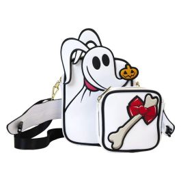 Loungefly Bolso Bandolera Zero Pesadilla Antes de Navidad Disney Piel Vegana con Monedero Reversible y Bandolera Ajustable