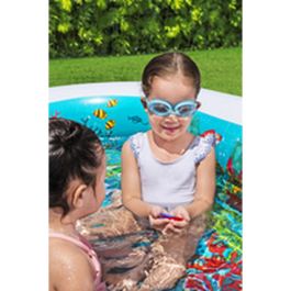 Bestway Piscina Hinchable 2 Camaras Fondo 3D Marino con Accesorios 262x175x51 cm +3 Años Jardin 54177