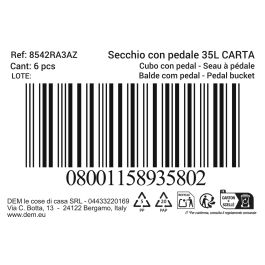 Inde Cubo con Pedal Ecoponto 35 Lt | Dimensiones: 29.9 cm (Ancho) x 48.4 cm (Alto) x 38.2 cm (Largo) (6 Unidades)