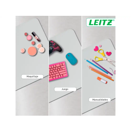 Leitz Alfombrilla de Escritorio Grande 80x40 cm Gris Claro, Protector de Escritorio Impermeable y Fácil de Limpiar, Compatible con Ratones Ópticos y Láser