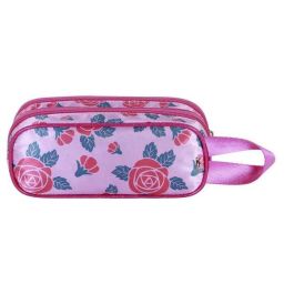 Karactermania Estuche Portatodo Doble 3D Princesas Disney Flowers Rosa Poliéster EVA 2 Compartimentos 22 x 8 x 10 cm