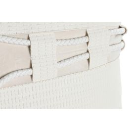 DKD Home Decor Cojín Blanco Pu Polyester 10 x 45 x 45 cm