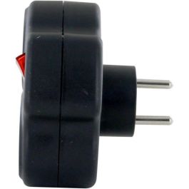 Chacon CHA5411478400042 Dominó Eléctrico 3 Tomas 16A con Interruptor, Diseño Triángulo, Negro