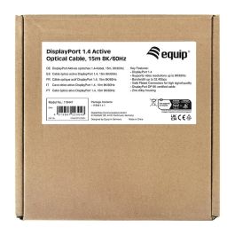 Equip Cable Displayport 119441 1.4 AOC Macho - Macho 8K 60Hz 15m Negro Óptico Activo Display Port 1.4 Cable DisplayPort DP 8K 32.4 Gbps HDR DSC