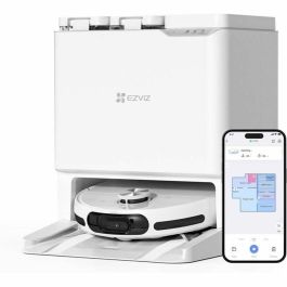 Ezviz Robot aspirador con mopa EZV1726330905836, Cepillo lateral elevado, 7200 Pa, Limpieza con agua caliente a 60 °C
