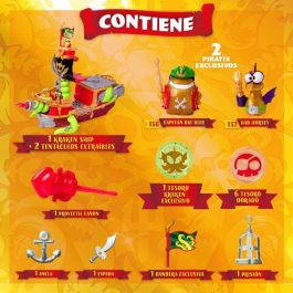Magic Box Barco Pirata Kraken PPXSP112IN20 con Cañón, Catapulta y Prisión para 10 Figuras Piratix