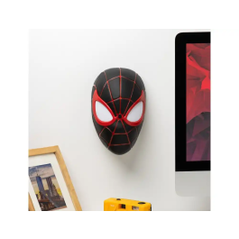 Wondee Lampara Mascara Miles Morales Spider-Man, Luz Decorativa LED 5W, 180 Lumenes, 180x115x175 mm