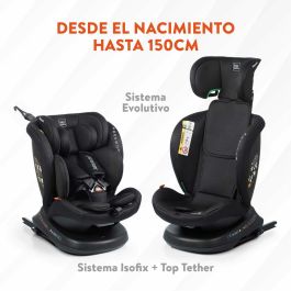 Babyauto BAB8435593703359 Silla de coche Rodia Grupo 0/1/2/3 I-Size Plus Isofix Giratoria Reclinable Reductor Negro
