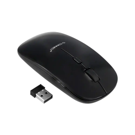 Q-connect Ratón Óptico Inalámbrico Silencioso, DPI 800/1200/1600, Negro
