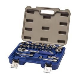 Irimo Juego de vasos hexagonales 1/2", acero cromo vanadio, 8-32mm, 23 piezas, 129-23-4