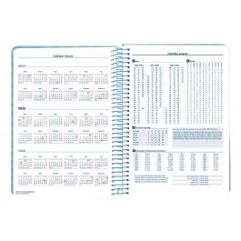 Agenda Espiral Liderpapel Syros A5 2025 Dia Pagina Color Azul Papel 60 gr Catalan