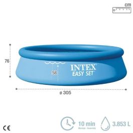 Intex Piscina Easy Set Redonda 305x76cm 3853L con Depuradora para Niños y Adultos