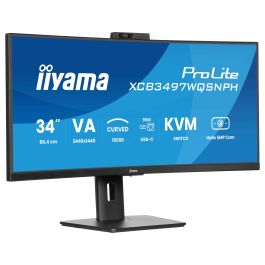 Iiyama Monitor XCB3497WQSNPH-B1 Curvo VA UWQHD 34'' Cámara 5MP Windows Hello KVM USB-C 95W