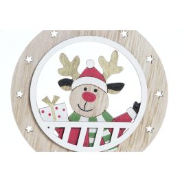 Decoracion Colgante Navidad Tradicional DKD Home Decor Natural Rojo 0.5 x 13 x 10 cm (12 Unidades)