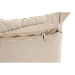DKD Home Decor Cojín Boho de Algodón Beige 45x45 cm - Pack de 2 Unidades Hecho a Mano con Cremallera