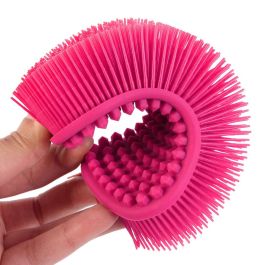 Je cherche une Idee Cepillo-Estropajo de Silicona Doble Cara, Higiénico y Flexible, Colores Surtidos (Azul, Fucsia, Gris), Apto Lavavajillas, 14x7 cm