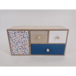 DKD Home Decor Joyero Organizador Shabby con Diseño Country Floral y 4 Cajones de Madera MDF Multicolor - 30x12.5x15 cm Precio: 14.49999991. SKU: S3040300