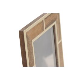 DKD Home Decor Marco de Fotos Urban 15x20 cm de Mango y Resina, Colores Natural y Blanco, 1.8 x 26 x 21 cm