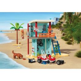 PLAYMOBIL 71903 Torre de Vigilancia con Coche de Playa y Perro de Rescate – Set de Juguete con Buggy para Niños