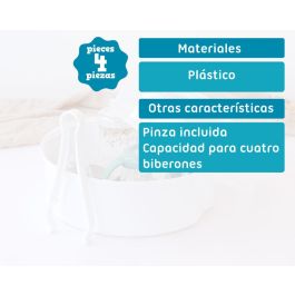 KioKids Esterilizador Microondas Con Pinzas, Capacidad Múltiple, 5-8 Minutos, +0 Meses