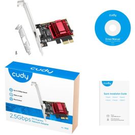 Cudy Adaptador de Red PCI Express 2.5G Ethernet Gigabit para PC/Servidor, Interno, RJ-45, Soporte de Bajo Perfil