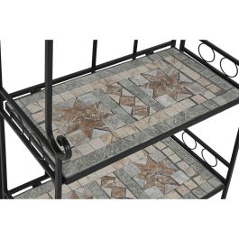 Estantería Home ESPRIT Negro Multicolor Cerámica Forja 3 Estantes 54 x 29 x 121 cm 58 x 31,5 x 117 cm