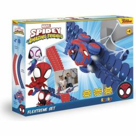 Smoby SMO180918 Set de Descubrimiento Spidey Flextreme con 184 Pistas Flexibles, 1 Vehículo y Baterías Incluidas