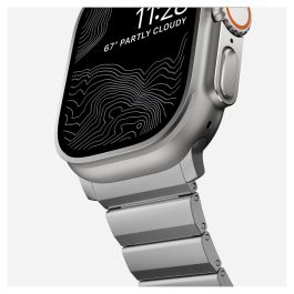 Nomad Strap Titanium Silver V2 - Banda de Correa de Titanio Ajustable para Apple Watch Ultra / Series 8/7/6/SE 42/44/45/49mm
