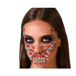 Joyas Faciales Adhesivas Calavera en Rojo y Plata para Disfraces de Demonio, Vampiro, Catrina o Halloween Precio: 0.88999977. SKU: B1GA4ZGH52