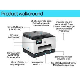 HP OfficeJet Pro 9130b All-in-One Printer Inyección de tinta térmica A4 4800 x 1200 DPI 25 ppm Wifi HP OfficeJet Pro 9130b All-in-One Printer Inyección de tinta térmica A4 4800 x 1200 DPI 25 ppm Wifi