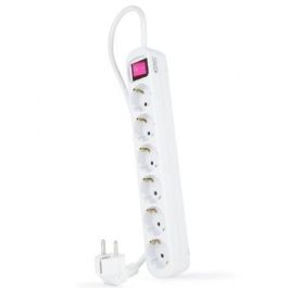 Nanocable 10.37.0006 Regleta de Enchufes 6 Tomas de Corriente con Interruptor, Protección Infantil, Cable 1.4m, Blanca, 3.680W Precio: 11.49999972. SKU: S0230827