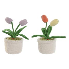 DKD Home Decor Sujetapuertas Beige Multicolor Poliéster 14 x 30 x 14 cm (2 Unidades)