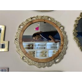 Espejo de pared DKD Home Decor Marrón Dorado 78,5 x 2,5 x 78,5 cm