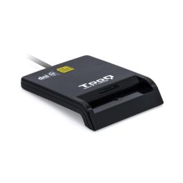 TooQ TQR-211B Lector de DNI electrónico 4.0, Tarjetas Inteligentes y SIM. Conexión USB-C para PC y Mac sin drivers, Negro.