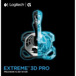 Logitech Extreme 3D Pro S Joystick de Precisión con 12 Botones Programables, Manija Giratoria, Acelerador, USB, PC/Mac
