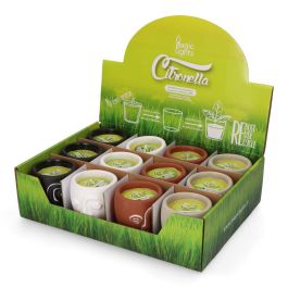 Magic Lights Vela citronela de terracota "caras", colores: blanco, negro, gris y terracota