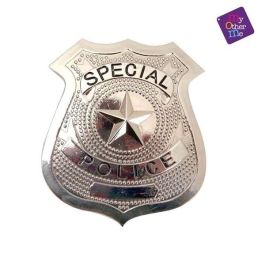 Placa de policía metal 7 x 6 cm Placa de policía metal 7 x 6 cm