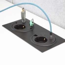 Forming Function Powerdot - Estación de Conexión y Organizador de Cables, Toma Eléctrica con 4 Puertos, Tapa Extraíble para Escritorio