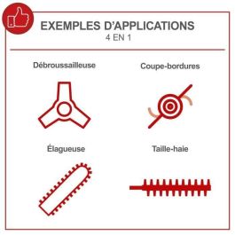 Scheppach SCH4046664285274 Desbrozadora térmica 4 en 1: desbrozadora, podadora, cortasetos y recortadora OMF52-4P