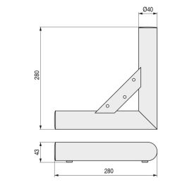 Q&Q Pata Metal Wanda Ø40 280x280 H40 Cromo