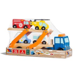 Camión de emergencias de madera con vehículos 6 piezas. Precio: 20.50000029. SKU: S2417272