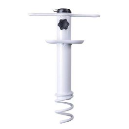 Marbueno Pincho Parasol Succion Acero Blanco 35,5x15x6 cm Playa y Jardin 10506