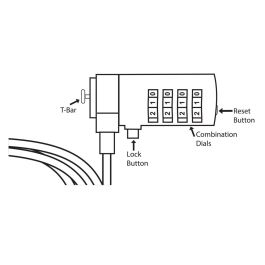 Ewent EW1241 Candado de Seguridad para Portátil con Combinación de 4 Dígitos y Cable de 1.5m