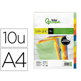 Liderpapel Juego de 10 Separadores A4 Multitaladro Polipropileno 500 Micras Resistente Organiza Documentos Precio: 4.7916. SKU: B1K3Y7MHBX