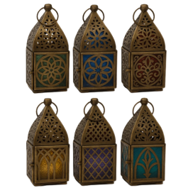 DKD Home Decor Farola Arabe Hamsa arbol de la vida Tribeca mandala Dorado Metal Cristal 6 x 10 x 6 cm (6 Unidades) Precio: 15.49999957. SKU: B19QLV397F