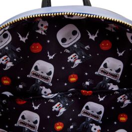 Loungefly Mochila mini Jack Skellington Pesadilla Antes de Navidad Disney, cuero vegano, 22.5x30x11.25cm