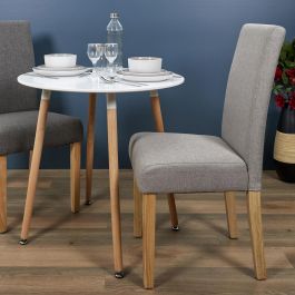 Home Deco Factory Mesa Redonda Essentiel Blanca Madera Metal Polipropileno ø76 cm