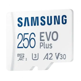 Samsung MB-MC256SA/EU Tarjeta de Memoria microSDXC EVO Plus 256GB Clase 10 A2 V30 con Adaptador SD 160MB/s