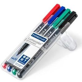 Staedtler 317 Wp Rotulador Lumocolor Retroproyeccion Permanente Punta Fibra Redonda 0,8mm Estuche 4 Colores