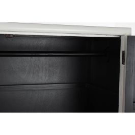 DKD Home Decor Armario Oriental Kamakura Blanco Dorado 120 x 50 x 175 cm Álamo Metal